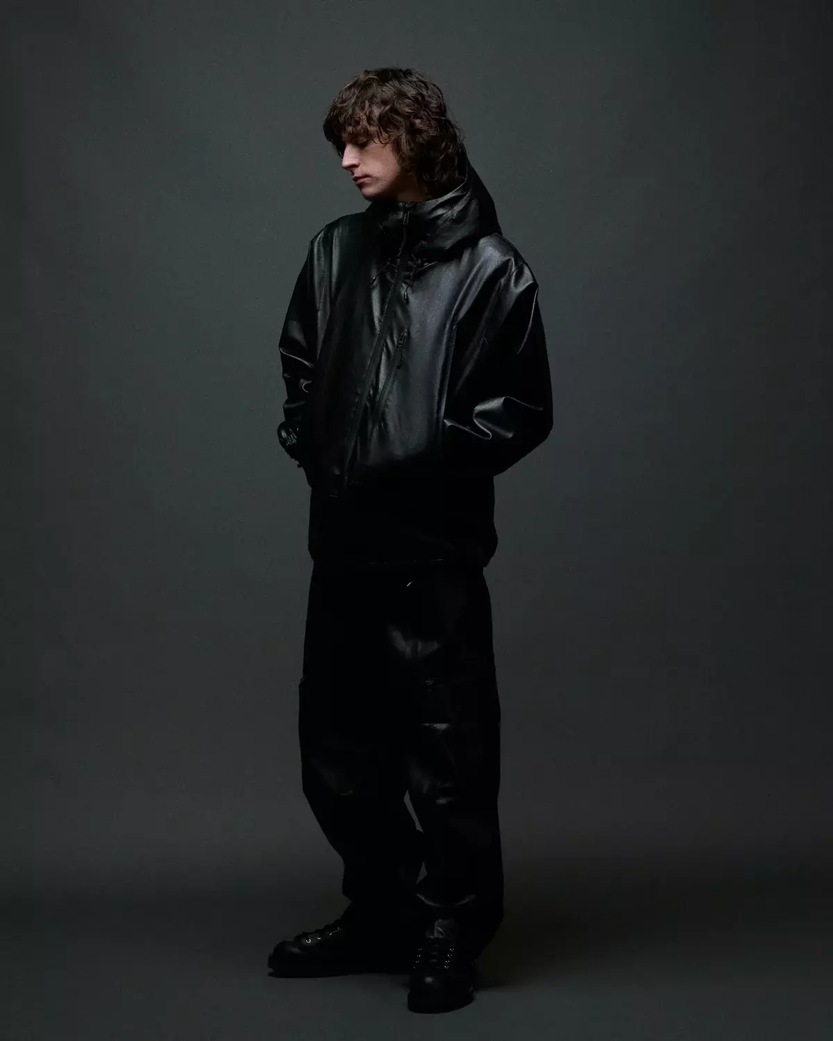 OBEY Obsidian PU Jacket Black Herren Jacke schwarz